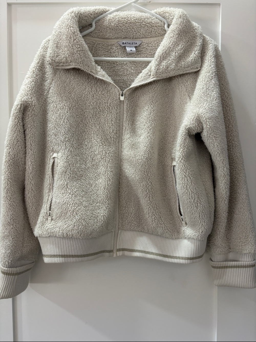 Athleta Plush Sherpa Zip Jacket - Cream